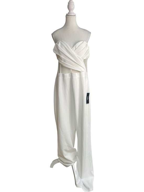 Lulus Pants - Lulus Surely Stunning Strapless Bustier Jumpsuit White